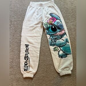 Zara Kids Cream Joggers with Blue and Pink Design